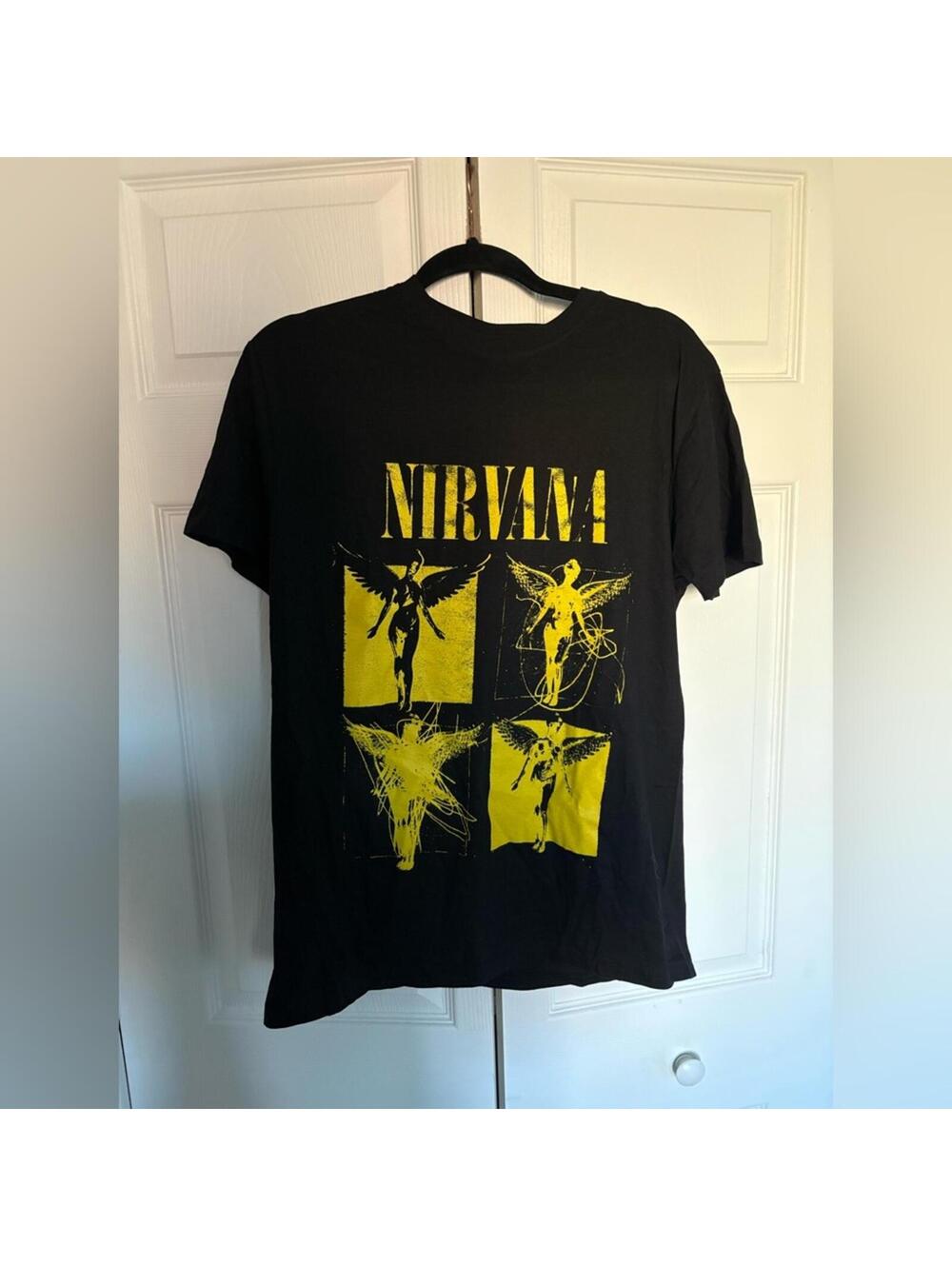 NIRVANA Black Tee with Yellow Graphic